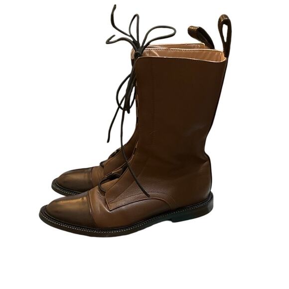 INCH2 Leather Lace Up Brogue Boots Handcrafted in Portugal Size 37 US 7 - Picture 4 of 8